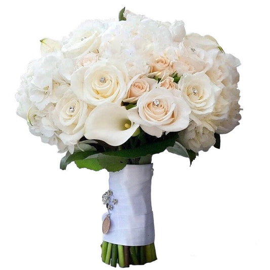 Pearl Wedding Bouquet with Diamonds