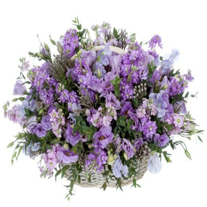 Scented Purple Flowers Basket