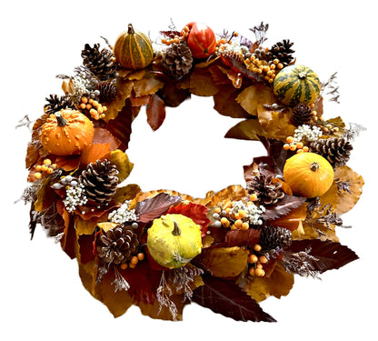 Autumn Wreath with Pumpkins