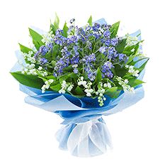 lily of the valley forget me not bouquet