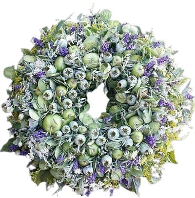 Green and Lavender Door Wreath