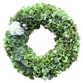 Green Hydrangea Door Wreath