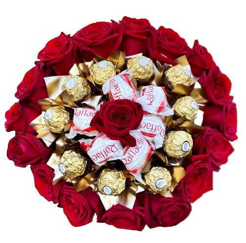 Luxury Roses and Chocolates Bouquet – Luxe Flowers Delivered