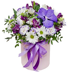 Purple and White Flower Box