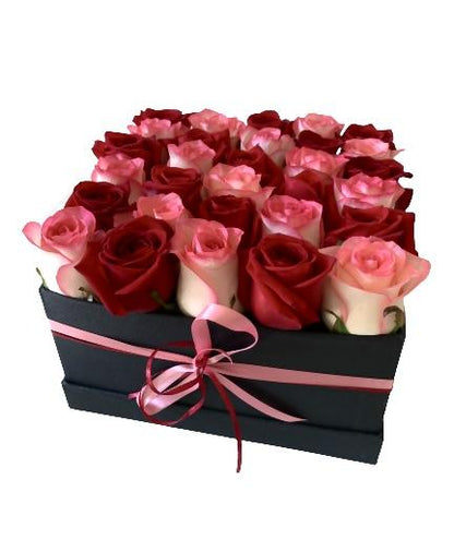 Red and Blush Roses Box