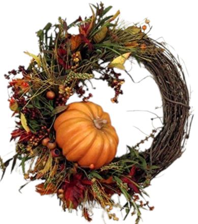 Vine Halloween Wreath with Pumpkin