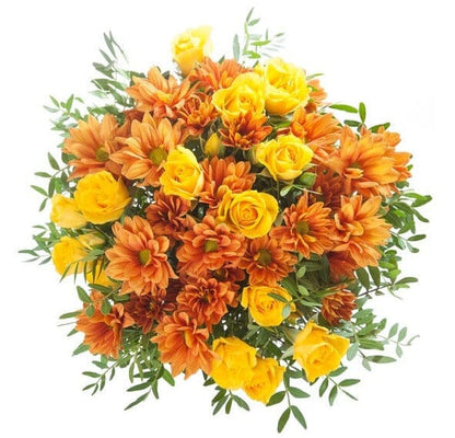Yellow Spray Roses with Chrysanthemum Bouquet